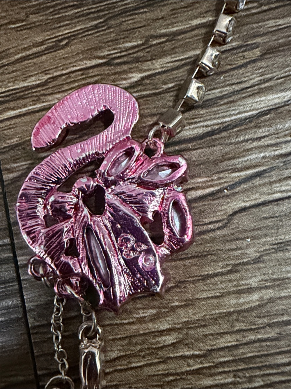 Betsy Johnson-Pink Crystal Flamingo Drop Earrings - Picture 7 of 7